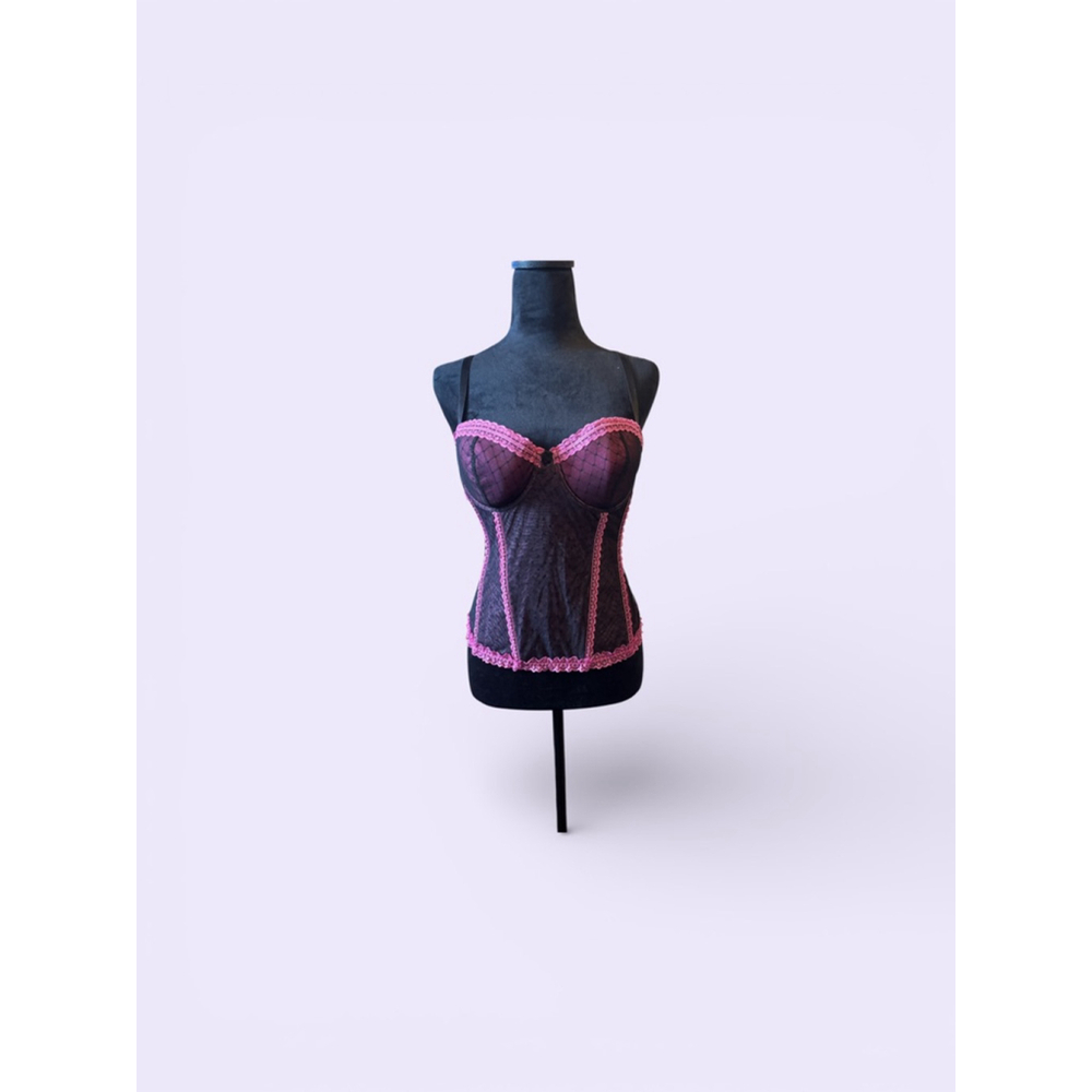 H & M Pink/Black Fitted Corset - Size 12